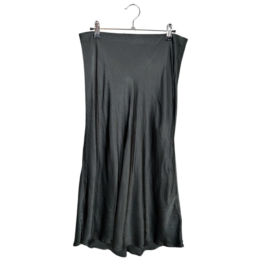 Rails Anya Forest Green Satin Midi Skirt - Picture 3 of 8